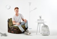 1180287 Camouflage Green Smartmax & Spandex Bean Bag Chair - Warp