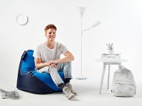 1180266- Two-Tone Blue Smartmax & Spandex Bean Bag Chair - Warp