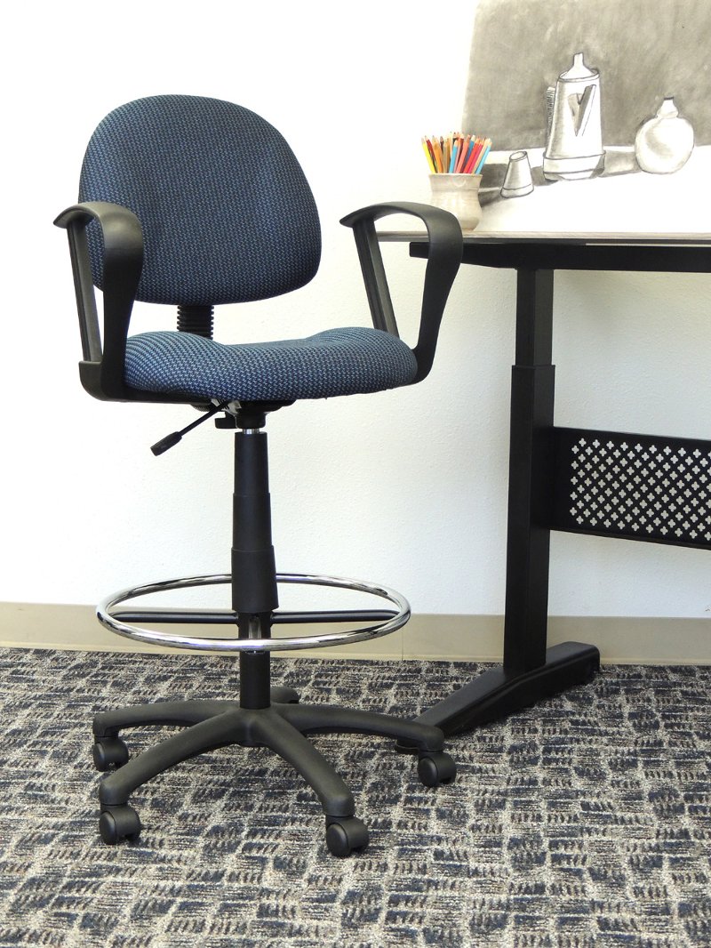 Tall Blue Adjustable Office Chair