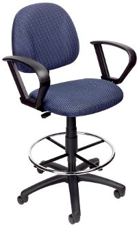 Tall Blue Adjustable Office Chair-2