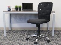 Black Office Chair with Crystal Buttons