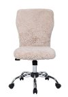 Comfortable Cream Fur Office Chair -2
