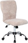 Comfortable Cream Fur Office Chair