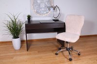 Comfortable Cream Fur Office Chair-5