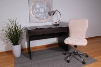 Comfortable Cream Fur Office Chair-8