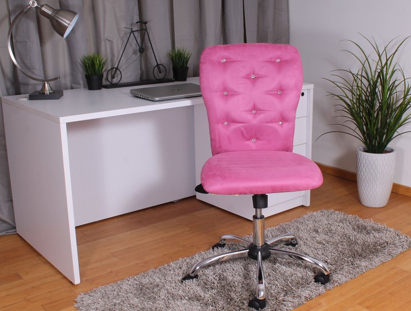 pink upholstered office chair