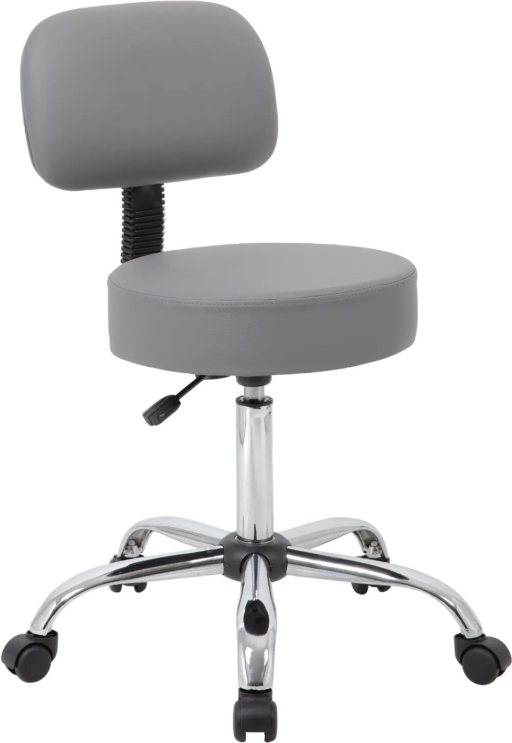 Adjustable Gray Medical Stool with Back-1