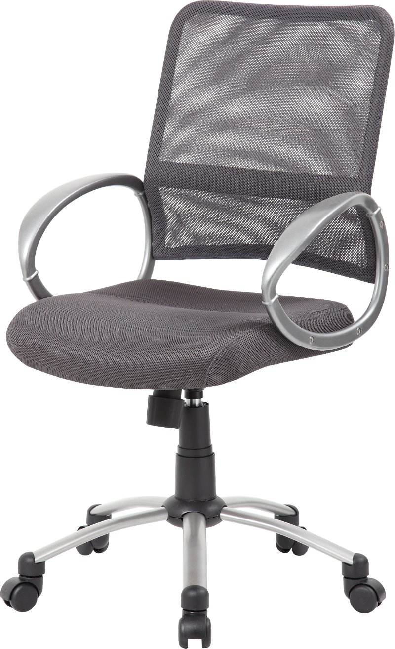 Adjule Gray Breathable Office Chair Rc Willey Furniture Adjule Gray Breathable Office Chair