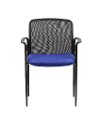 Blue and Gray Stackable Mesh Guest Chair -3