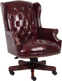 Burgundy High-Back Executive Office Chair