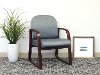 Gray/Brown Sled Base Reception Chair-1