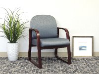 Gray/Brown Sled Base Reception Chair