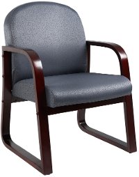 Gray/Brown Sled Base Reception Chair-2