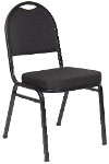 Set of 4 Black Stackable Banquet Chairs