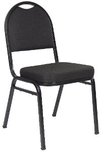 Set of 4 Black Stackable Banquet Chairs