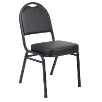 Black Stackable Vinyl Banquet Chair (Set of 4)