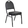 Set of 4 Black Stackable Vinyl Banquet Chairs-1