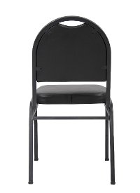 Set of 4 Black Stackable Vinyl Banquet Chairs-3