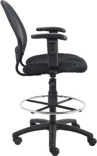 Black Mesh-Back Drafting Chair-2