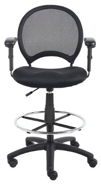 Black Mesh-Back Drafting Chair-3