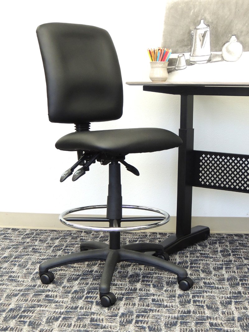 Black Multi Function Drafting Stool