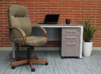 Brown &Cappuccino Finish Executive Office Chair