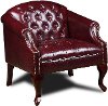 Red Button-Tufted Chair