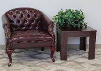Red Button-Tufted Chair-2