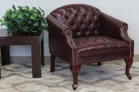 Red Button-Tufted Chair-4