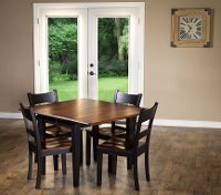 Maple and Black 5 Piece Dining Set with Ladder Back Chairs - Saber-2