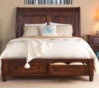 Classic Maple Brown 6 Piece King Storage Bed - Charlton
