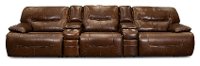 Bramble Brown Leather-Match Power Reclining Sectional Sofa - Max-2