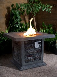 Gray Stone Gas Outdoor Fire Pit - Nusa
