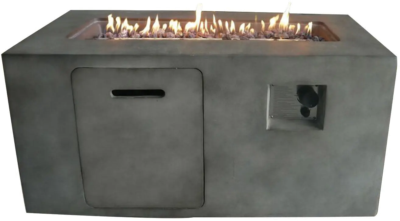 Gray Cement Rectangle Fire Pit - Nusa-2