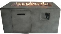 Gray Cement Rectangle Fire Pit - Nusa-2