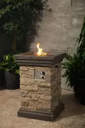 Brown Stack Stone Fire Pit - Nusa