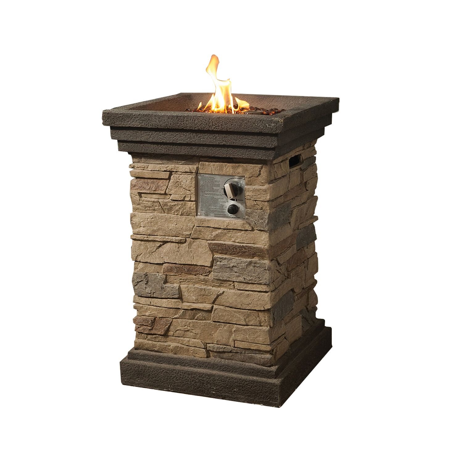 Brown Stack Stone Fire Pit - Nusa-2