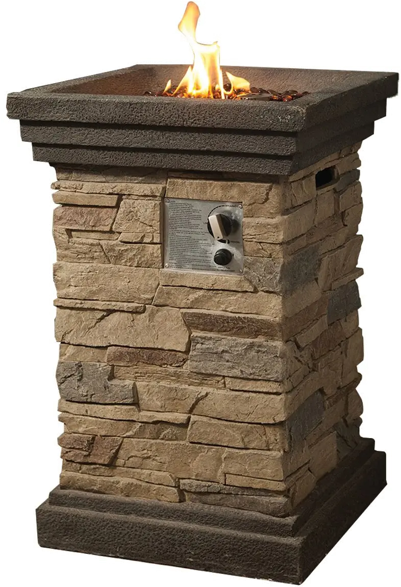 Brown Stack Stone Fire Pit - Nusa-2