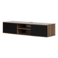 11506 Natural Walnut and Black Wall Mounted Medial Console - Agora-2