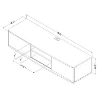 11506 Natural Walnut and Black Wall Mounted Medial Console - Agora-4
