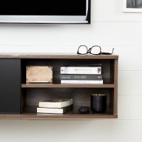 11506 Natural Walnut and Black Wall Mounted Medial Console - Agora-5