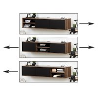 11506 Natural Walnut and Black Wall Mounted Medial Console - Agora-6