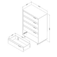 11755 Modern Plank Gray Oak Chest of Drawers - Fynn-3