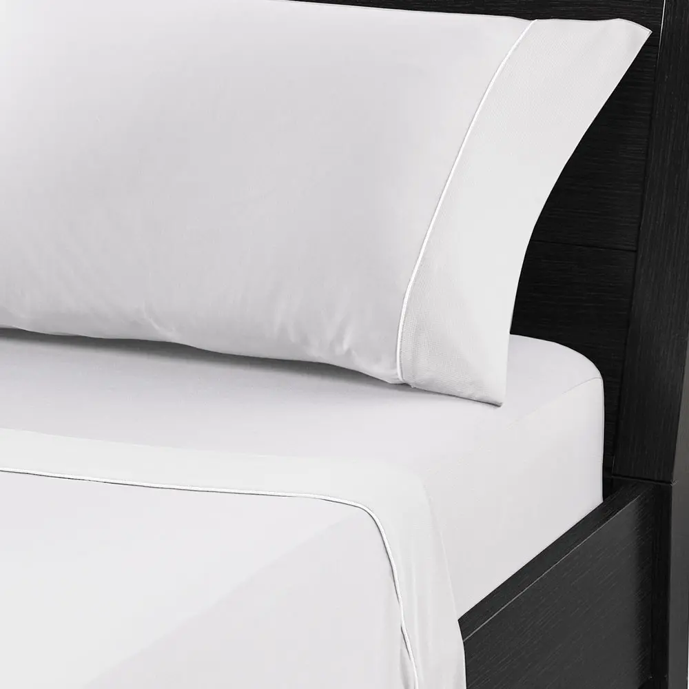S03TBMQ01 Bedgear White Dri-Tec Performance Queen Bed Sheets-6