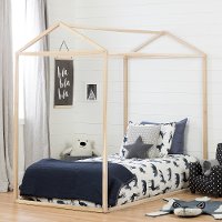11627 Modern Natural Pine Twin House Bed - Sweedi
