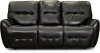 Black Leather-Match Power Reclining Sofa - Blaise