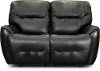 Black Leather-Match Power Reclining Loveseat - Blaise-2