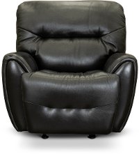 Black Leather-Match Power Glider Recliner - Blaise