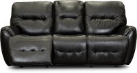 Black Leather-Match Power Reclining Living Room Set - Blaise