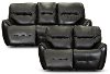 Black Leather-Match Power Reclining Living Room Set - Blaise-5